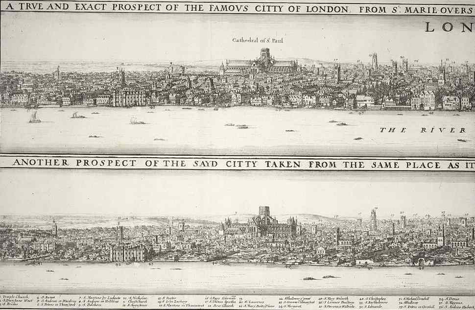 London before and after the fire - C1670